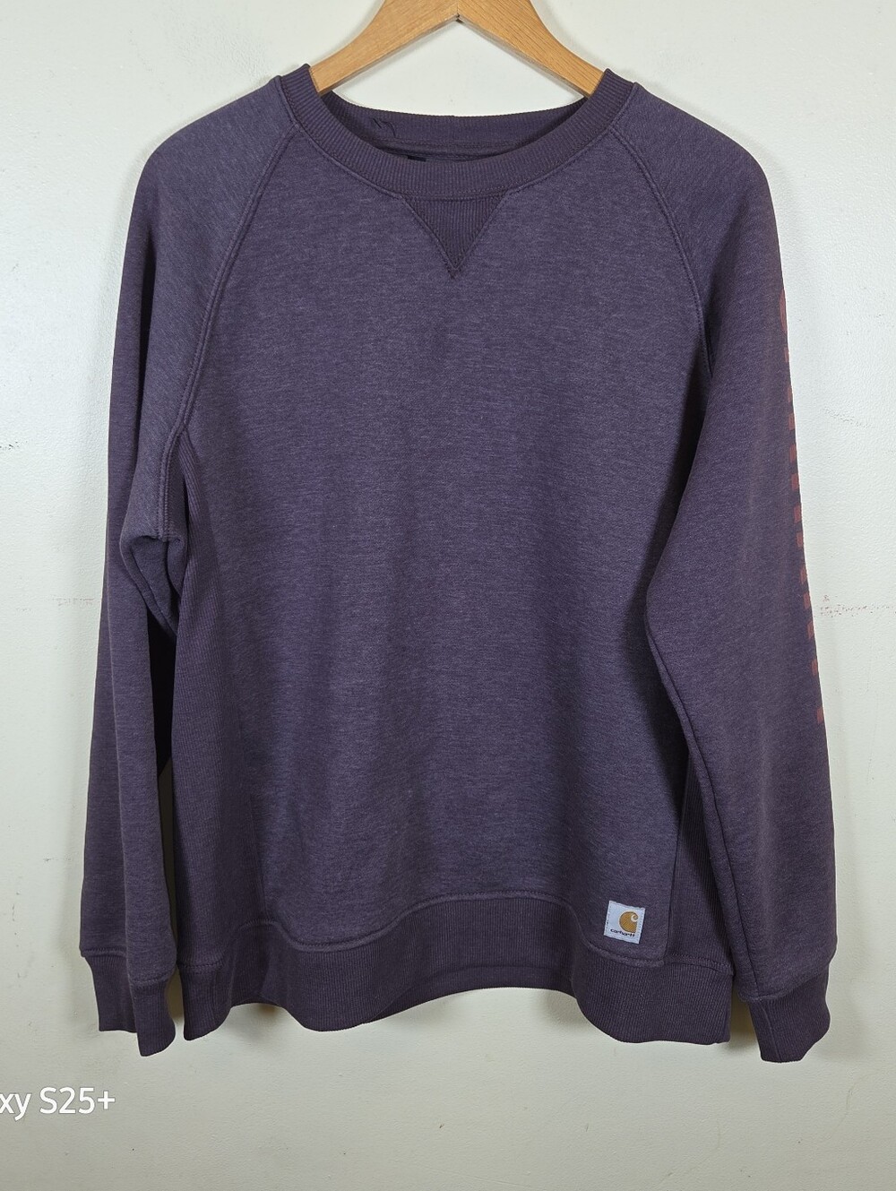 Carhartt Womens Relaxed Fit Crewneck Pullover Sweatshirt Plum Purple XL NWOT